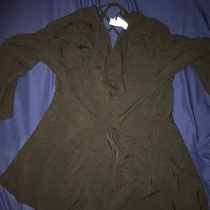 Black V-Neck Blouse